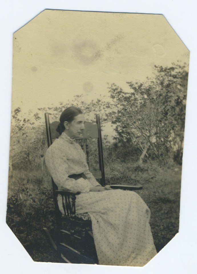 "Grandma Berkeley" in a rocking chair (1 of 2)